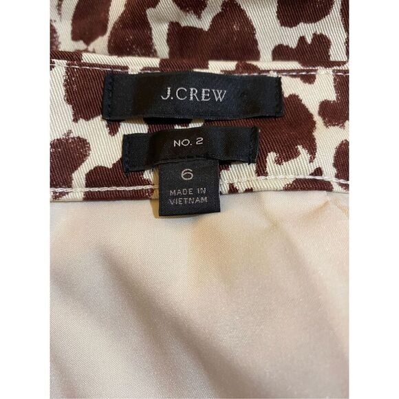 J .Crew Woman’s Animal Print Brown & Cream Pencil Skirt Size 6 - Picture 3 of 3
